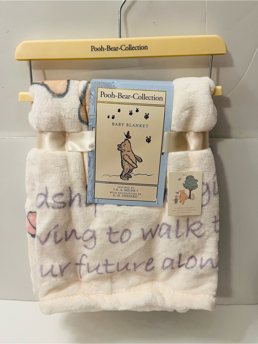 Winnie the Pooh Bear Collection Baby Blanket Piglet Friendship is the Gift